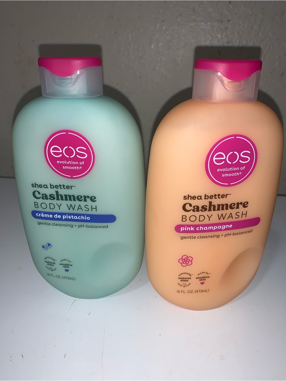 eos Cashmere Body Wash Duo — Cream de Pistachio (mint) & Pink Champagne